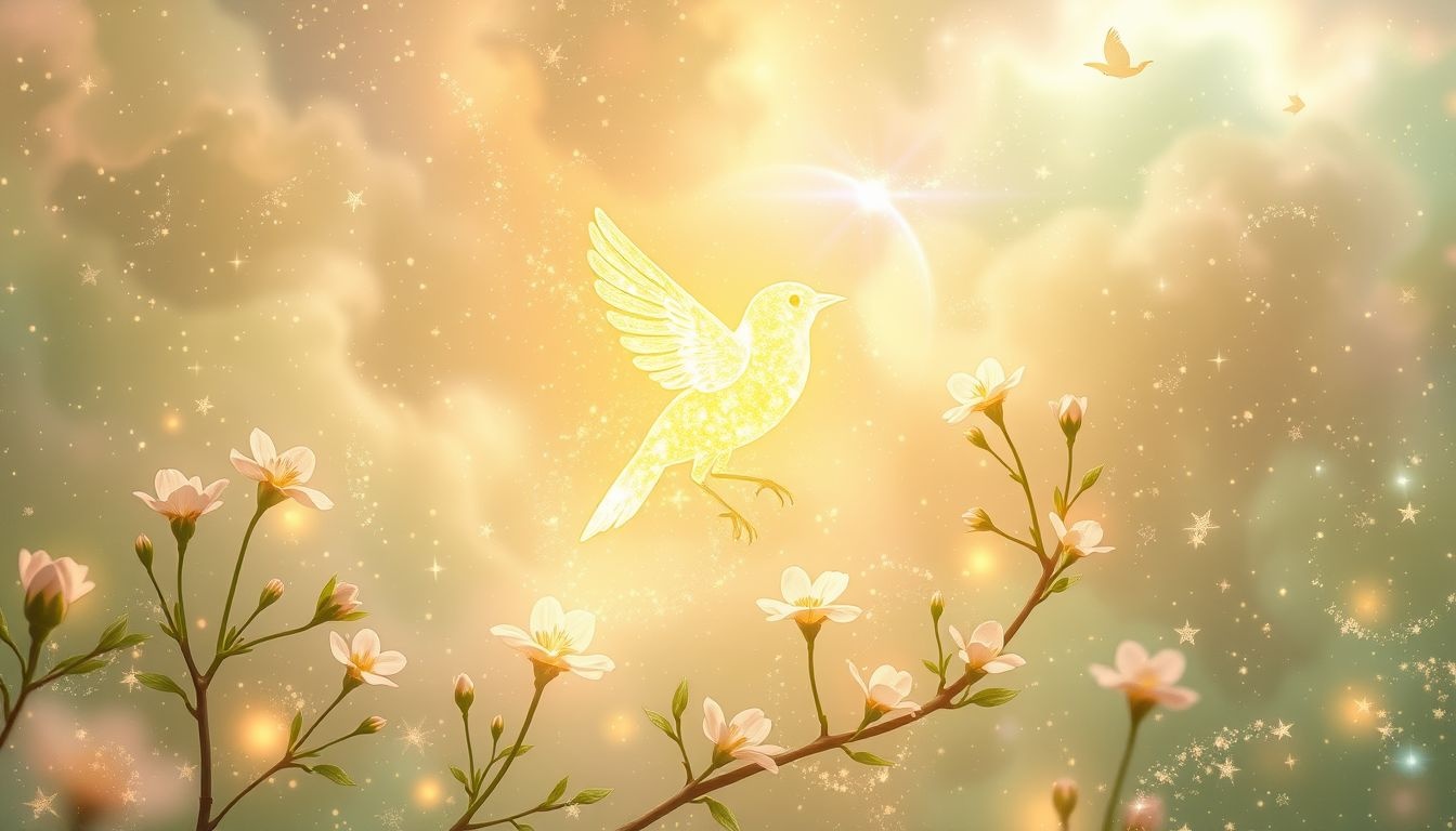 Een goudvink in lente symboliseert nieuw begin en geluk.