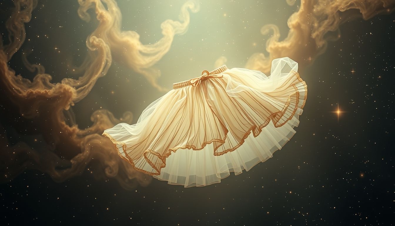Een oude crinoline in dromen symboliseert vergeten elegantie en nostalgie.