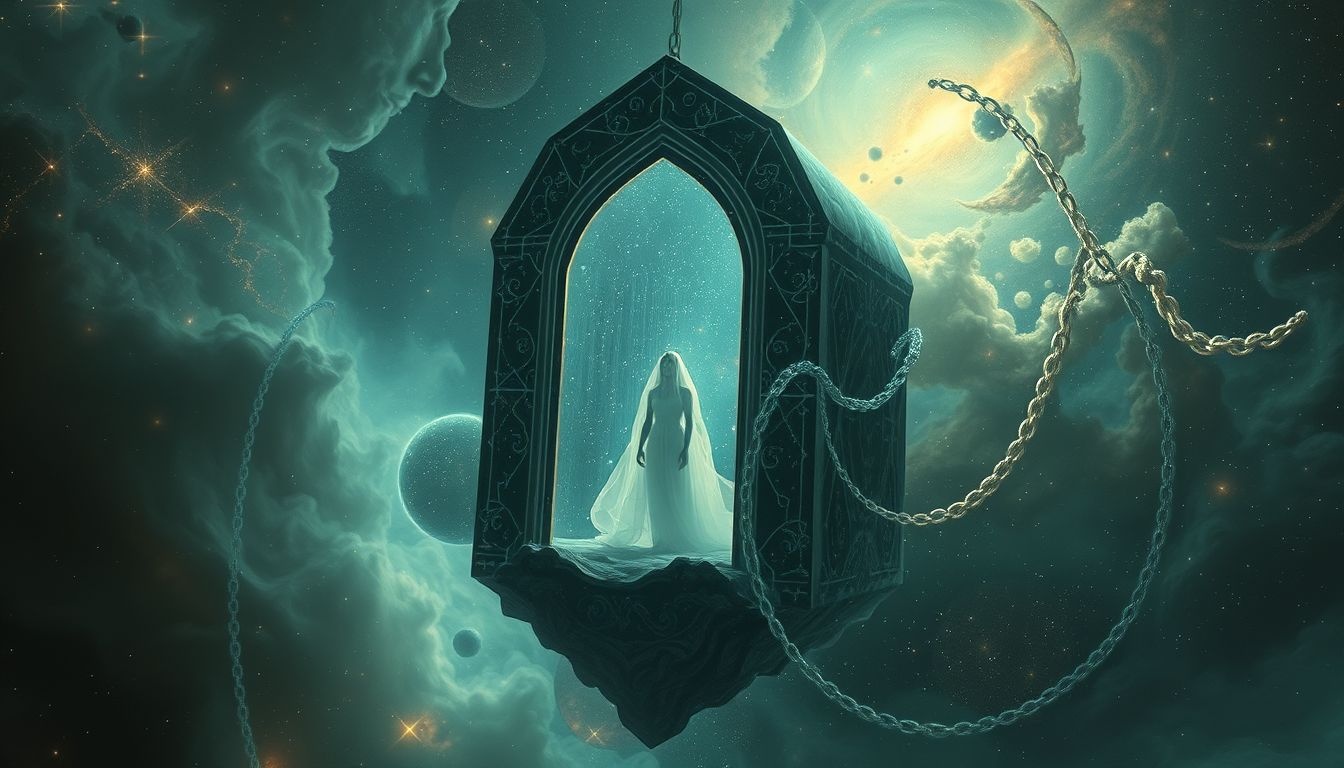 Gevangen zitten in een crypte symboliseert innerlijke angst en gevangenheid.