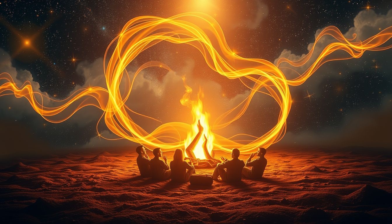 Zomerse kampvuren symboliseren verbinding, warmte en gezamenlijke vreugde.
